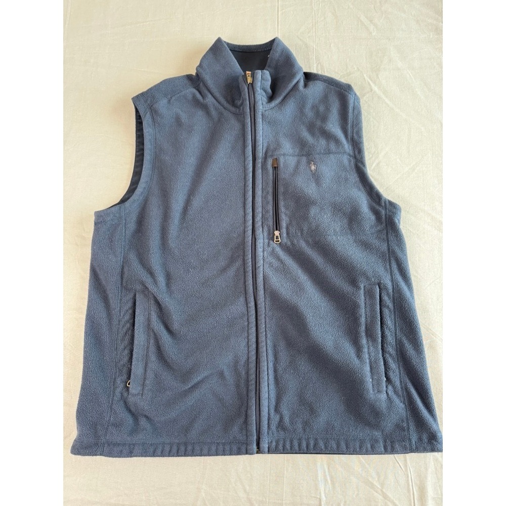 Polo Ralph Lauren Vest‎ Large Blue Performance Mens Full Zip Fleece Golf Outdoor